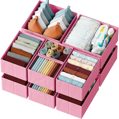 Image of Drawer Organizer Set of 12 Pink - Nursery, Bedroom, Closet Organizer & Storage