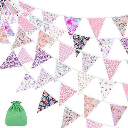 ADXCO Banderines de tela de 39.5 pies, fiesta de bebé, decoración del hogar Cover