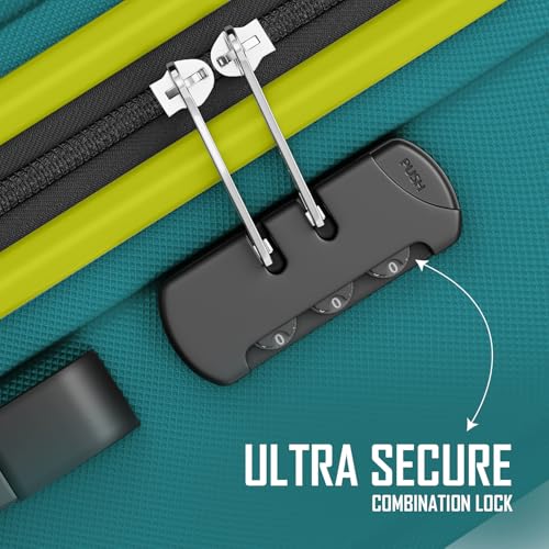 Image of Safari Cabin Genius Alley 55cm Trolley Bag Hard Case Polypropylene, 4 Spinner Wheels, 360 Degree Wheeling Carry on Luggage, Travel Bag, Suitcase for Travel, Trolley Bags for Travel, Teal Green