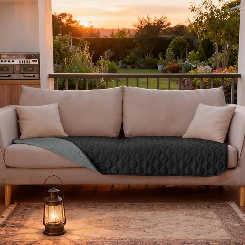 Image of gogobunny 100% Double Sided Waterproof Dog Blanket Soft Pet Bed Cover Reversible Protect Furniture Couch Sofa Car for Puppy Cat Kids (Dark Charcoal /Light Charcoal, 30x70 Inch (Pack of 1))