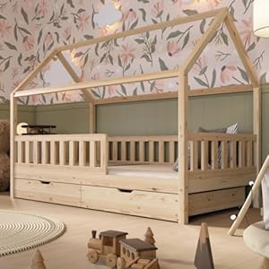 Crazy Pine Hausbett Kinderbett mit Schubladen