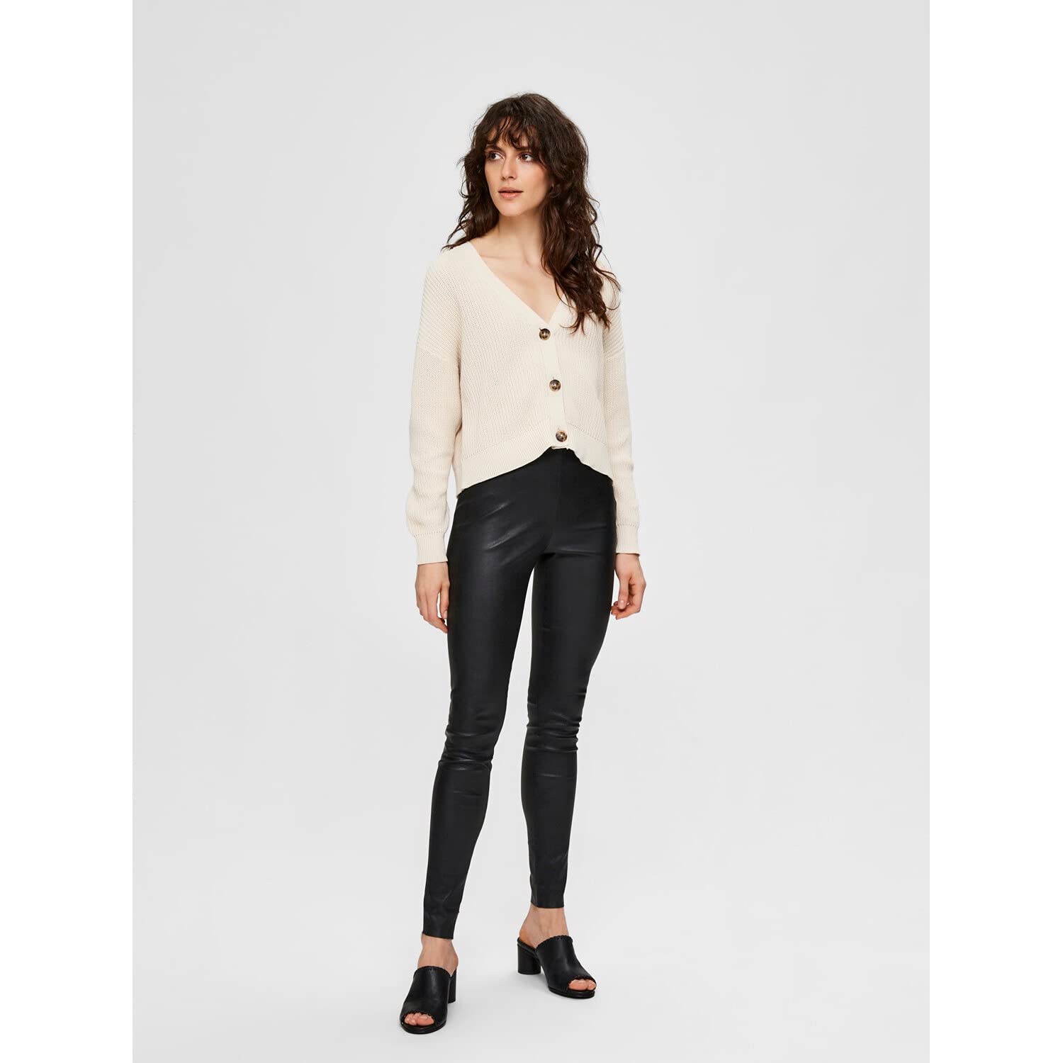 SELECTED FEMME Female Leggings Lamm Leder