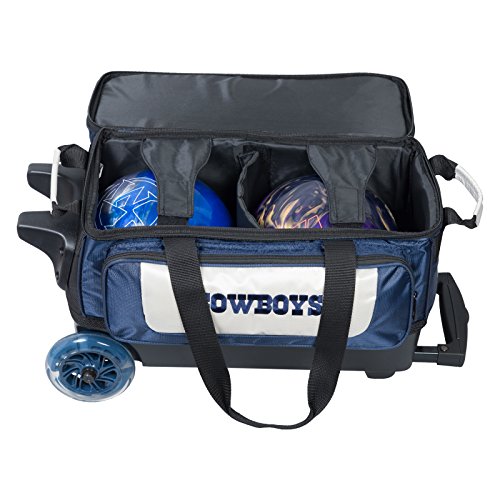 Strikeforce Bowling Nfl Dallas Cowboys Two Ball Bowling Roller Bag With Ball, Shoe And Accessory Pockets #TOP1