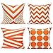 Fundas de Cojines para Patio al Aire Libre Fundas de Cojín Decorativo para Muebles de Interior 18x18 Juego de 4 para el Porche del Hogar Silla Sofá en Sala de Estar Geométrica Naranja