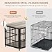GOWE Furniture Style Dog Crate Wrought Iron Frame Door with Side Openings, Grey, 43.3''W x 29.9''D x 33.5''H.