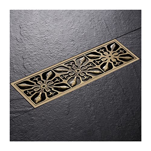 Caniveau de douche linéaire 28 cm en laiton massif rectangulaire