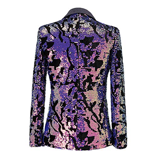 PYJTRL Giacca da Uomo in Velluto con Paillettes