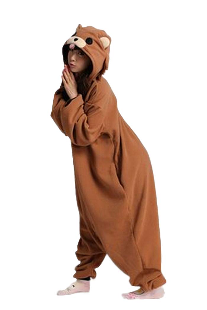 wotogold Animal Ours de Café Pyjamas Cosplay Costumes Unisexes pour Adultes