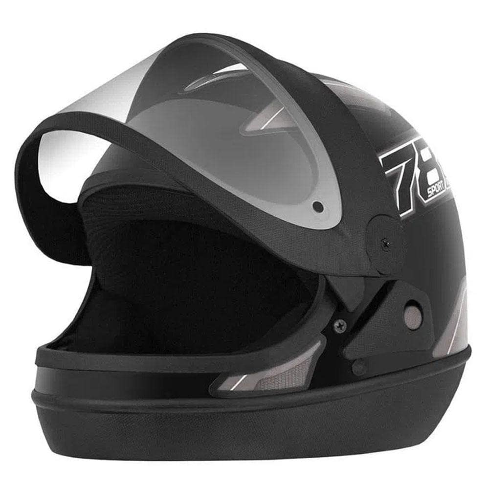 CAPACETE FECHADO PRO TORK NEW SPORT MOTO PRETO FOSCO - CINZA TAM. 56