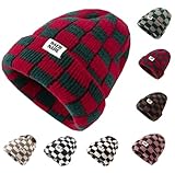 Photo Gallery onlybee berretto lavorato a maglia grossa per uomo e donna, cappello invernale lavorato a maglia con risvolto con fodera calda, morbido cappello da sci unisex regalo, rosso verde, taglia unica Photo Gallery onlybee berretto lavorato a maglia grossa per uomo e donna, cappello invernale lavorato a maglia con risvolto con fodera calda, morbido cappello da sci unisex regalo, rosso verde, taglia unica
