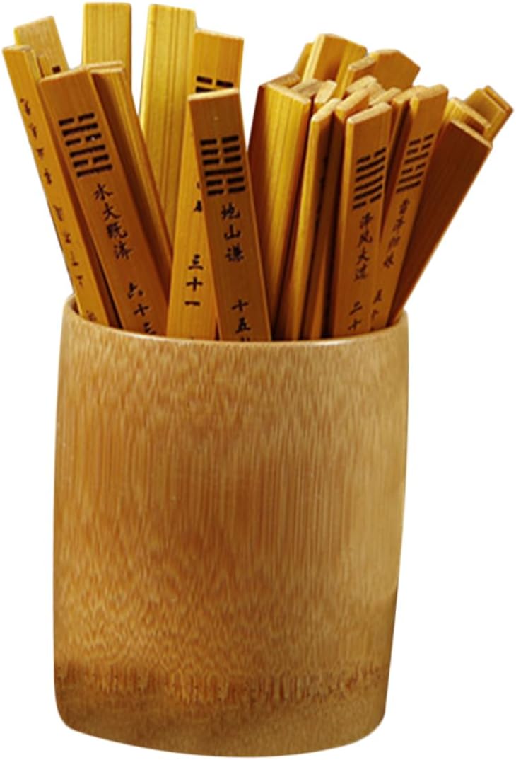 Abaodam Bamboo Divination Prop Hexagrams Chinese Fortune Telling Stick Pot Educational Toy Set