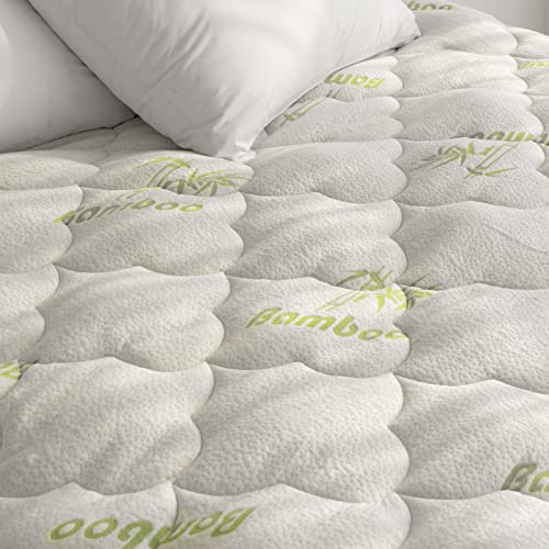 Air Mattress Cover Queen Size Thick Mattress Cooling Pad, Viscose Made from Bamboo Quilted Mattress Topper, Noiseless Extra Plush Pillow Top Mattress Topper Queen Fits 8-23 Inches Deep Mattresses by Moonsea - Image 2