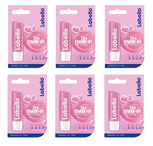 Labello Soft Rose Lip Balm Pack of 6
