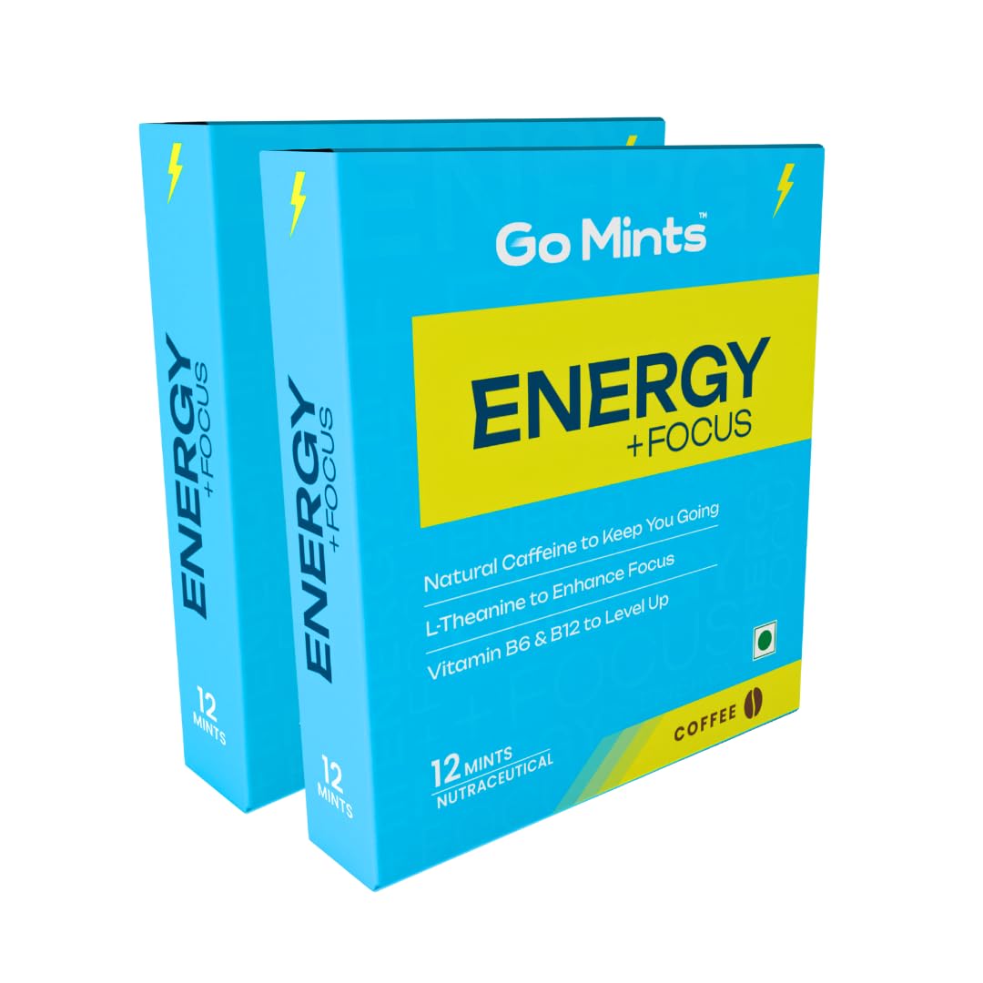 Go Mints - Energy + Focus | Caffeinated Mints for Sustained Energy & Quick Brain Boost | Natural Caffeine, L-Theanine | Sugar Free & Vegan | (Pack of 2 (24 Mints), Coffee Flavour)-image-7