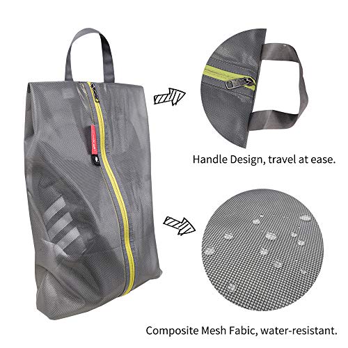 Image of pack all Shoe Bag for Travel, Water-Resistant Shoe Pouch for Gym, Odor-Resistant Soccer Cleats Bag for Sport, Plus-Grey, 1 Pack