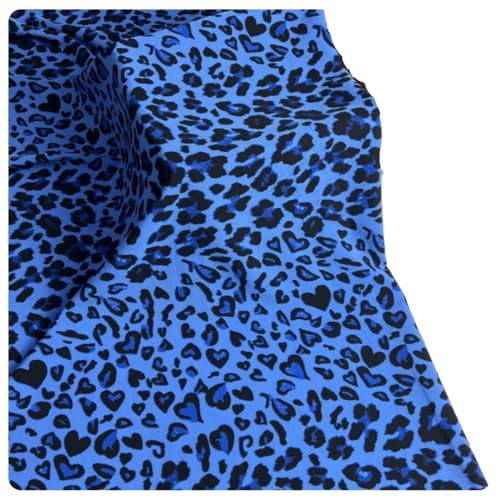 AMateschitz Motif léopard Tissu Animal Léopard Quilting Tissu au mètre Patchwork Quilting Paquet de tissu imprimé Patchwork Tissu à coudre Tissu de vêtement Carré Bundle 100 x 150 cm Bleu#