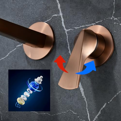Robinet lavabo mural encastré mitigeur mono-commande eau chaude froide