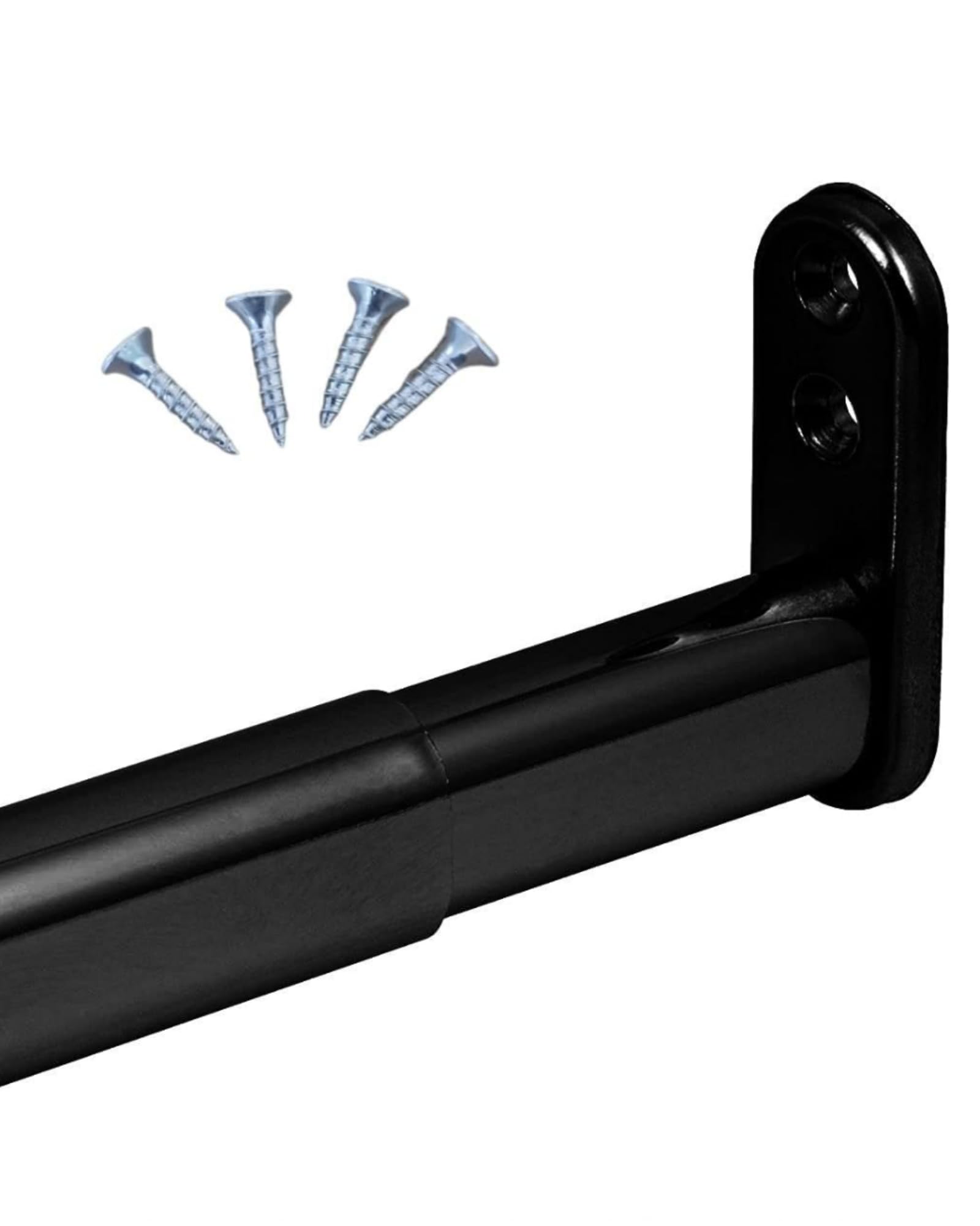 Gedotec Black Matt Closet Rail Clothes Rail Black | Telemagic | Extendable Telescopic Rail 600-900 Mm | 22 X 15 Mm Steel With Metal Suspension | Flexible Telescopic Wardrobe Rail Wall Mounting