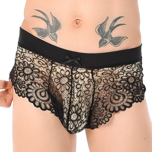 Men's Sexy Lingerie Boxers Men Sexy Gay Sexy Lace Brassiere Panties with Bow Boxers Men's Sexy Lingerie Underwear4