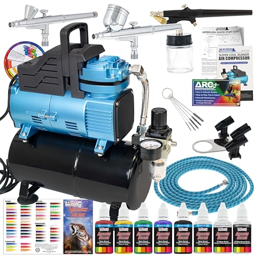Master Airbrush Cool Runner Dual Fan Air Compressor Storage