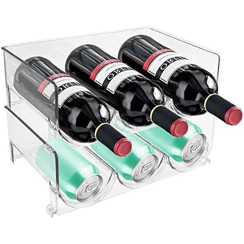 SCHYIDA 2 Stück Flaschenregal Stapelbar Weinregal Kunststoff Weinflaschenhalterung Weinflaschen Halterung Flaschenablage Weinständer Cover