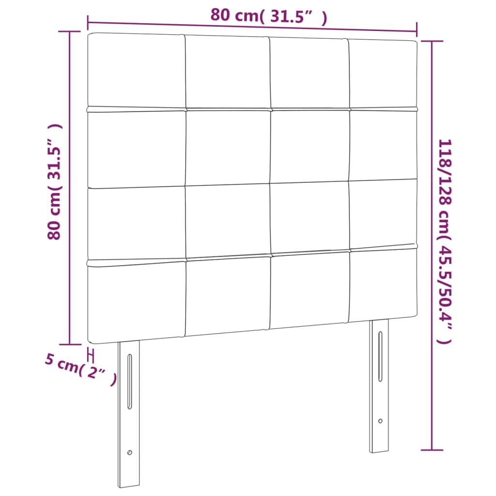 vidaXL Cabecero Terciopelo Negro 80x5x118/128 cm