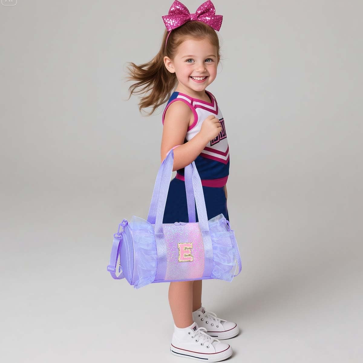 RHCPFOVR Personalized Monogram Dance Bag for Girls - 3-6 Years Kids Lightweight Water Resistant Oxford Backpack for Ballet Cheerleading Sleepovers Gymnastics
