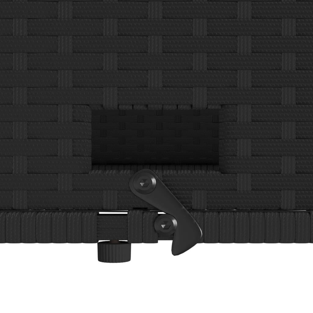 Divano da Giardino 2 Posti con Cuscini, in Polyrattan Nero e Acciaio, Design Convertibile, Set Giardino Esterno, Salotto da Giardino, per Terrazzo e Giardino, Colore Nero, 115 x 75 x 91 cm