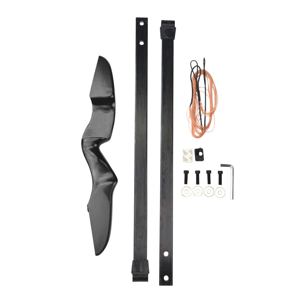 Arco ricurvo 53 pollici 40 lbs, bracci in fibra di vetro, arco smontabile per destrorssi, 12 frecce per adulti principianti (Allenamento tiro all’aperto)