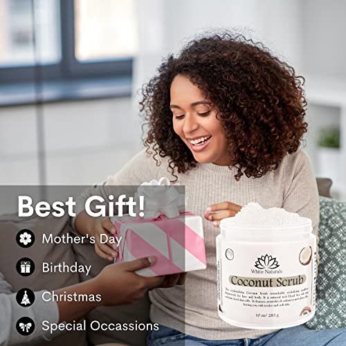 Sale! Organic Coconut Milk Scrub, Dead Sea Salt Exfoliating Body Scrub, Nourishing And Hydrating, Gentle Exfoliation And Cleansing For Soft Skin, Face Scrub Bump Eraser Booty Scrub Best Shower Scrub Skin Exfoliant For Men & Women Polish #TOP4