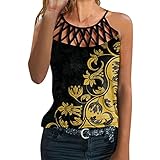 Damen Tank Top Elegant Locker Ärmellose Basic Shirt Bluse Oberteile Vest Crop Top Blusentop Tunika Sexy Damen Tshirt Damen Weste Top für Mädchen Rundhals Gradient Rüschen Neckholder Sommer Tops