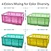PTEREIW 20L Folding Crate, 4Pack Plastic Storage Baskets Organizer for Home and Office,Collapsible Storage Crates for Home Office and Outdoor Organizer. (Mix Colors)