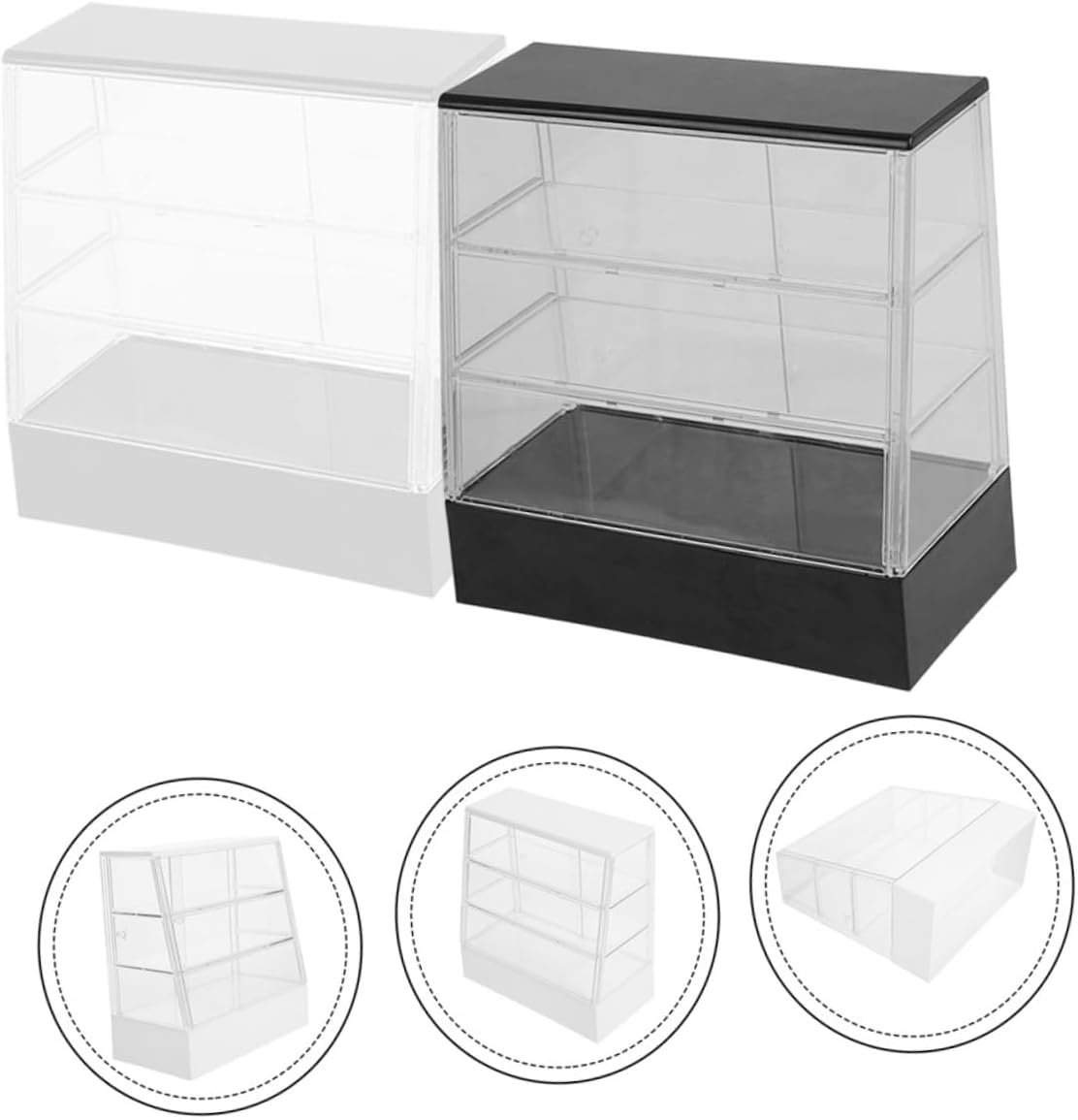 3sets Dollhouse Bakery Cabinet Miniature Cake Display Cabinet for Dollhouse Decoration Elegant Design for Modern Traditional Styles Safe for Play 2pcs*3