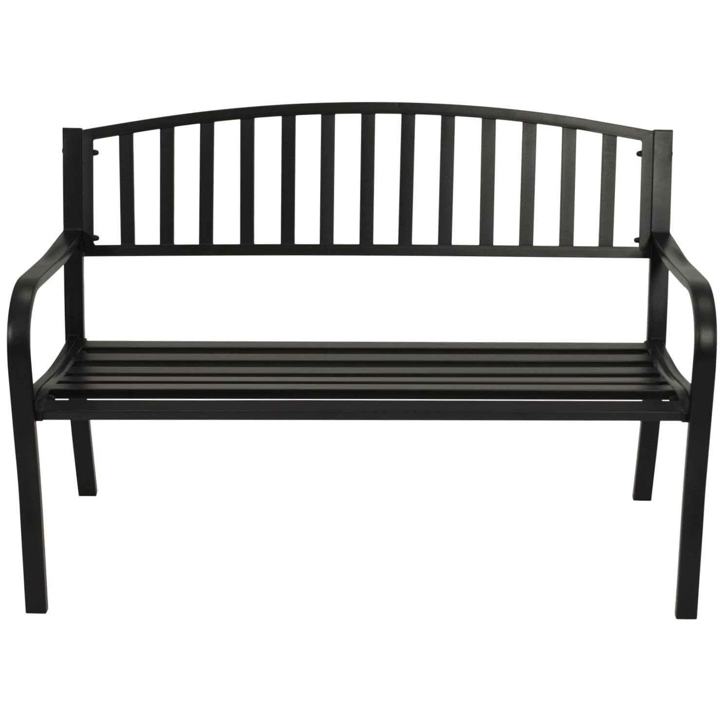 DEGAMO Gartenbank Parkbank Newport 2-sitzer aus Metall schwarz beschichtet, Outdoor