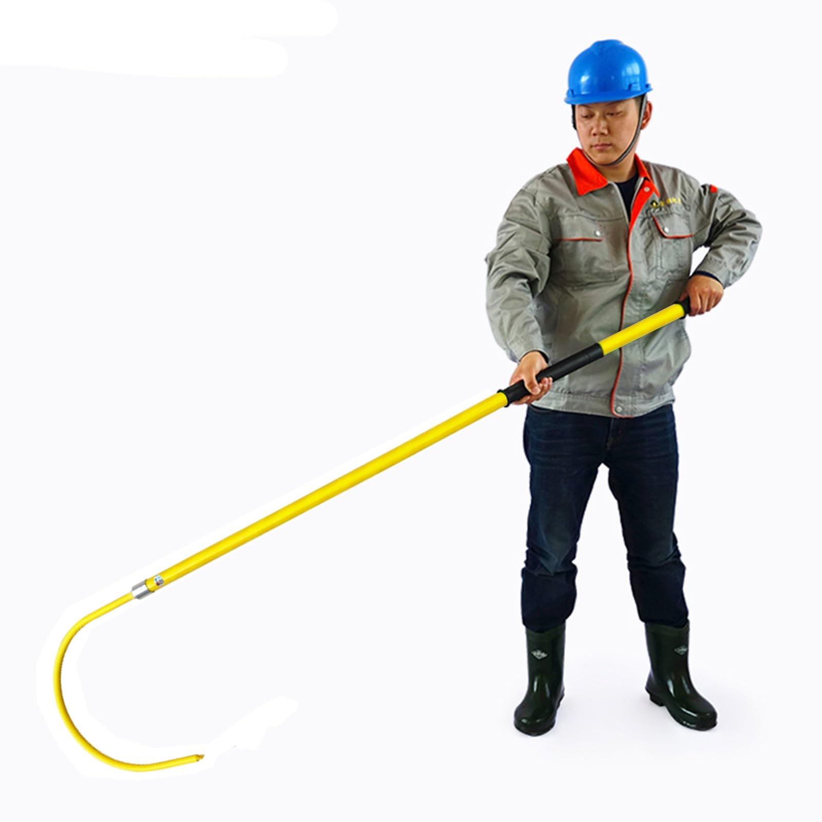 Lightweight Body Rescue Hook 6 FT Insulated 3 5 10ft Long, 10kV 35kV 110kV 220kV High Voltage Electrical Lifeguard Rod Kit, Commercial Electrocution Emergency Rescue Sticks(Yellow,3m/118in/9.8ft)
