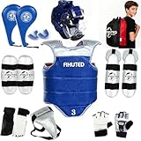 Taekwondo Sparring Gear Set with Helmet, Chest Guard, Arm & Shin Guards, Gloves & Foot Pads, Durable...