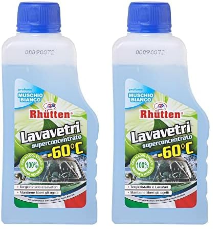 Lavavetri Concentrato Antigelo, Protegge fino a -60°C, per Vaschette Tergicristallo Auto, Profumato al Muschio Bianco, da Diluire con Acqua, Invernale, 250ml (Confezione da 2)