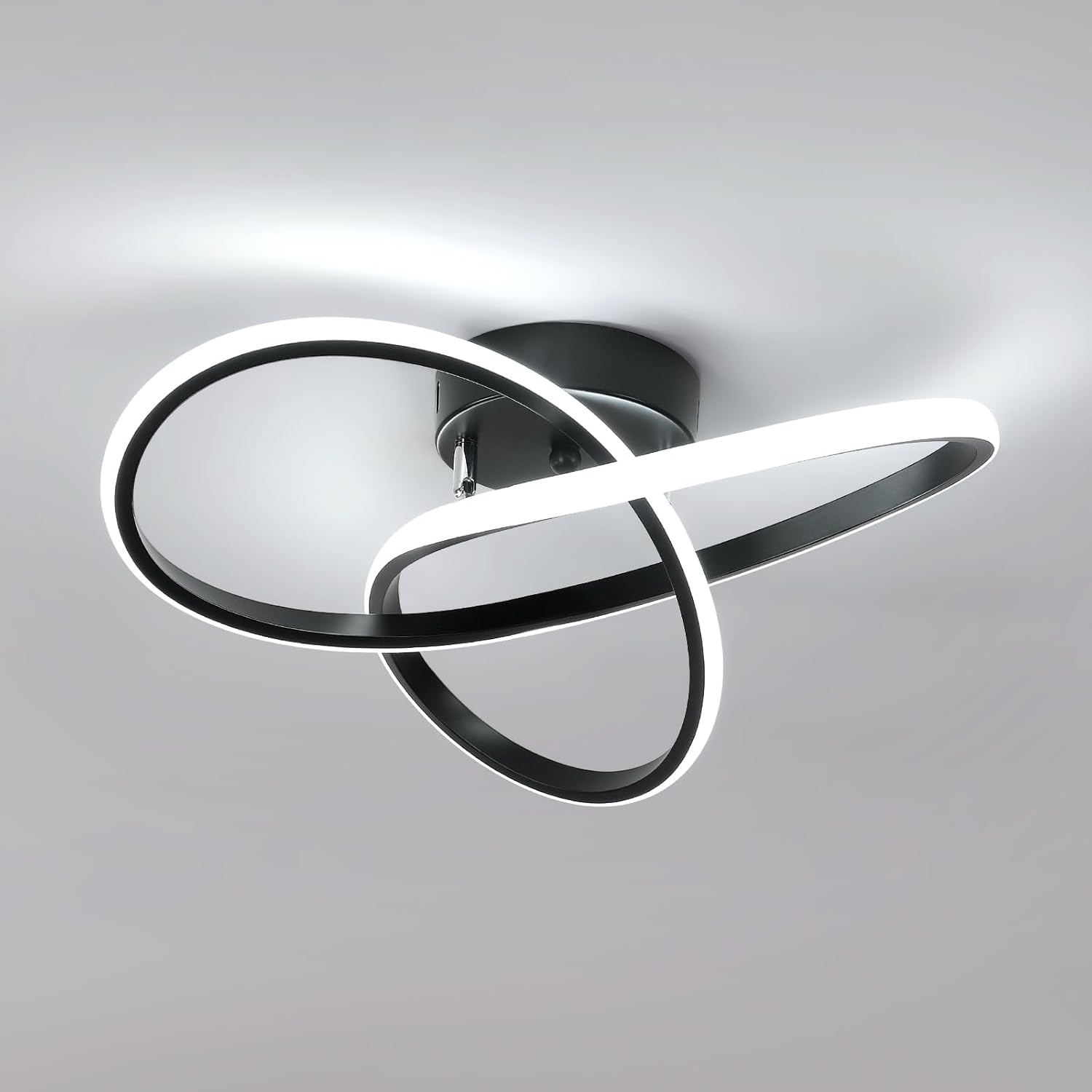 Seamoon Modern LED Ceiling Lights, 38W 4275LM Black Ceiling Lamp for Bedroom, Creative LED