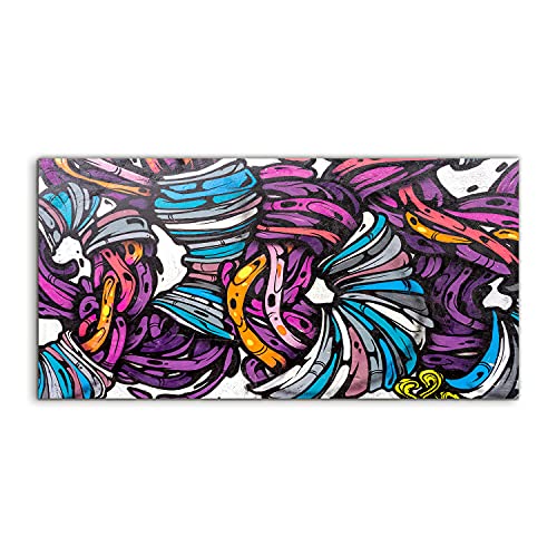 Tableau acryl 100x50cm au design graffiti moderne pour salon élégant