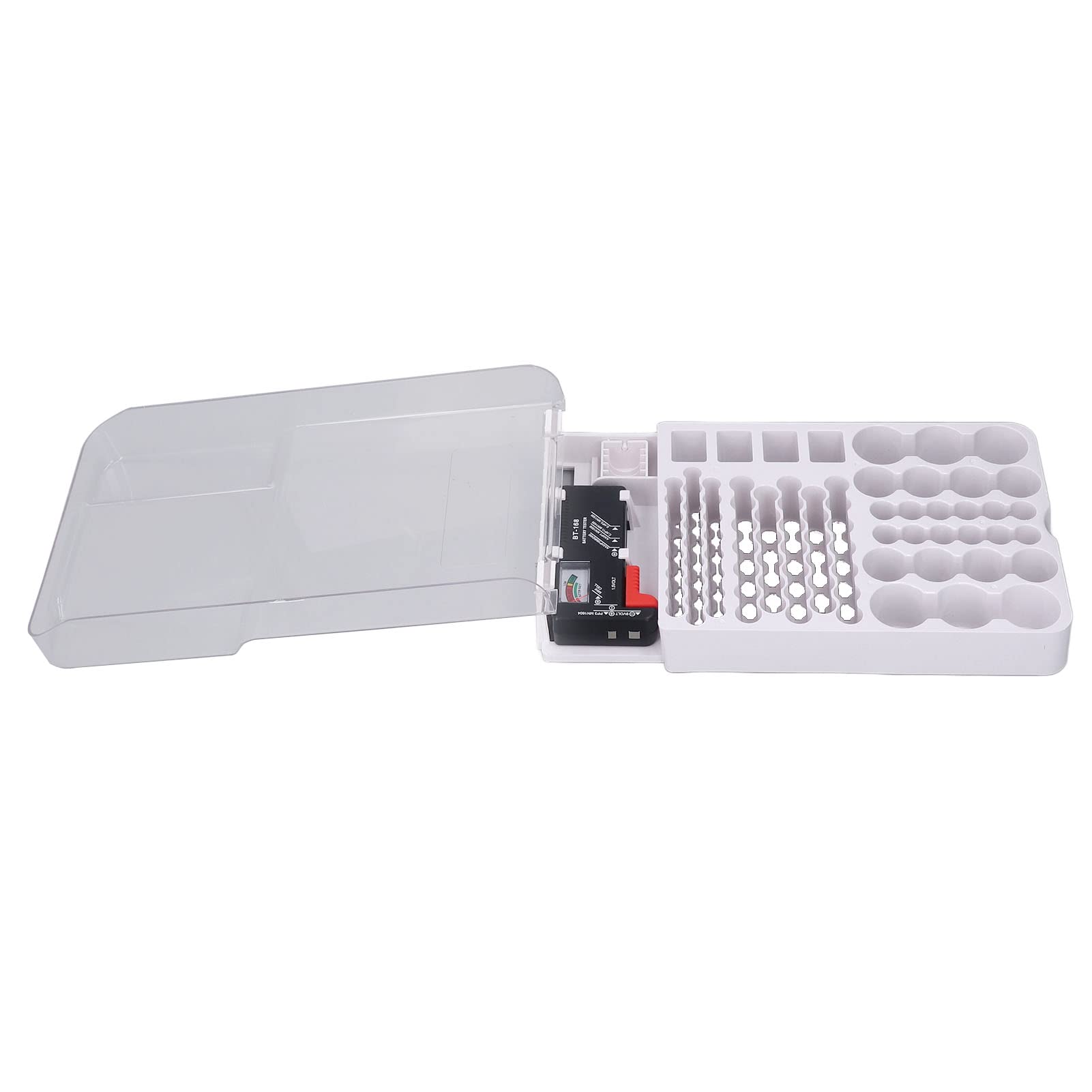 Caja de almacenamiento de baterías YUYTE con tapa transparente y gran capacidad