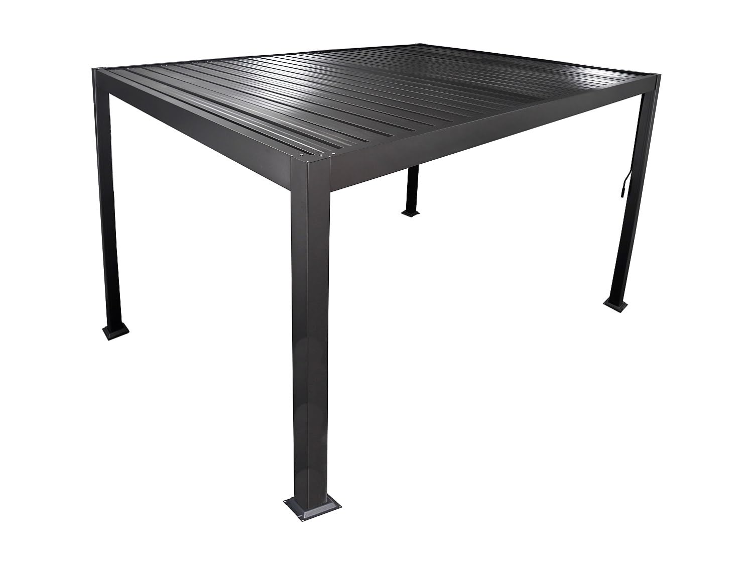 Vente-unique - Pergola bioclimatique autoportante en Aluminium avec Lames orientables - 9 m² - Anthracite - Amalfi