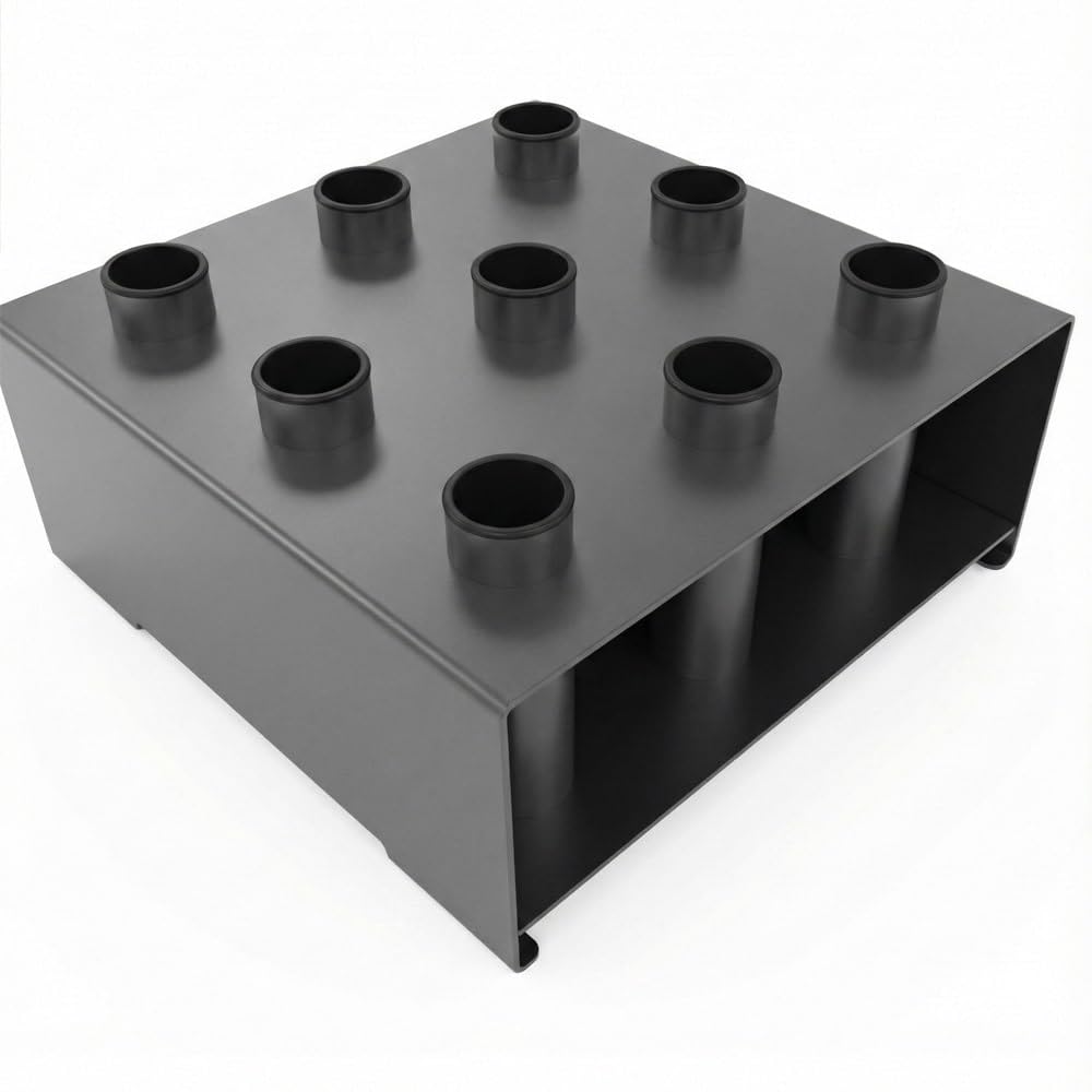 Soporte vertical para 9 barras olímpicas Viok Sport - Acero inoxidable