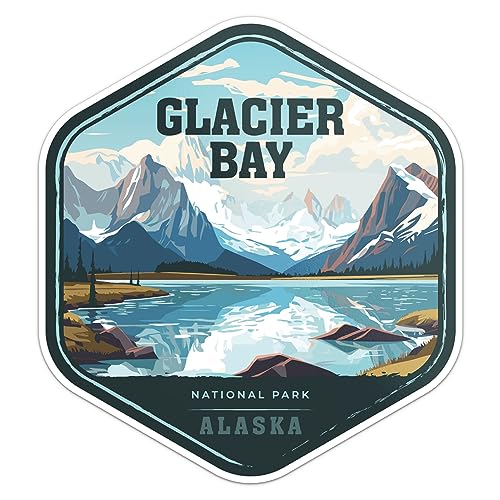 Glacier Bay National Park Sticker - Waterproof Vinyl Decal for Car Bumper, Laptop, Water Bottle, Wall, and Window, Size - 3'' Longer Side