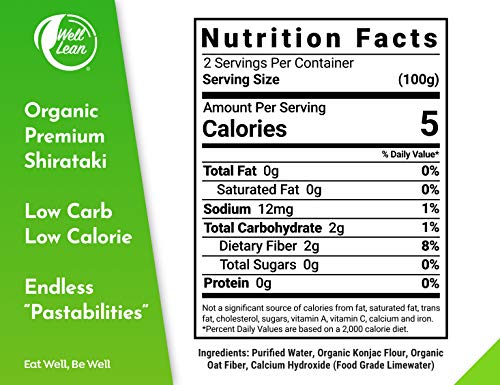 image for Well Lean Organic Fettuccine, Premium Shirataki Konjac Pasta, USDA Org