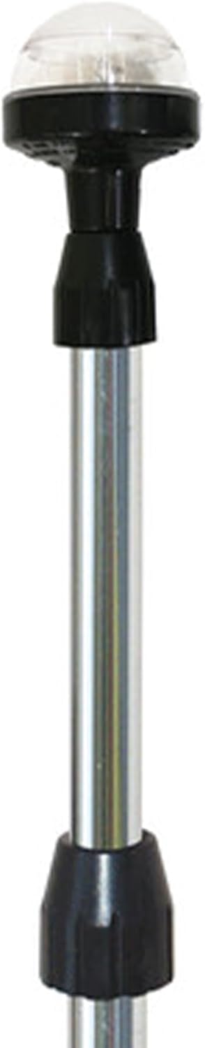SeaSense 26”- 48” Telescoping All-Round Stern Light - - 2 Nautical Mile Range - Adjustable, Stowable Chrome Light for Boats, Kayaks, Canoes & Pontoons up to 39 Feet - Meets USCG Requirements