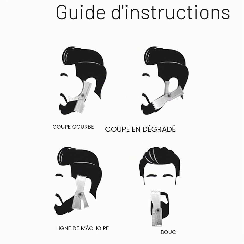 Pochoir de façonnage de barbe pour boucin, moustache, pattes, poils du visage, guide de toilettage pour homme