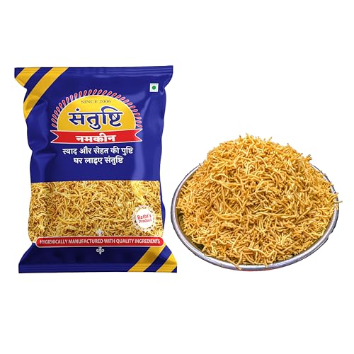 Image of SANTUSHTI NAMKEEN | UJJAINI LACCHA SEV | 200 gms, Medium Spicy and Flavorful Snack | Authentic Healthy Indian Snacks, Made in Groundnut Oil N