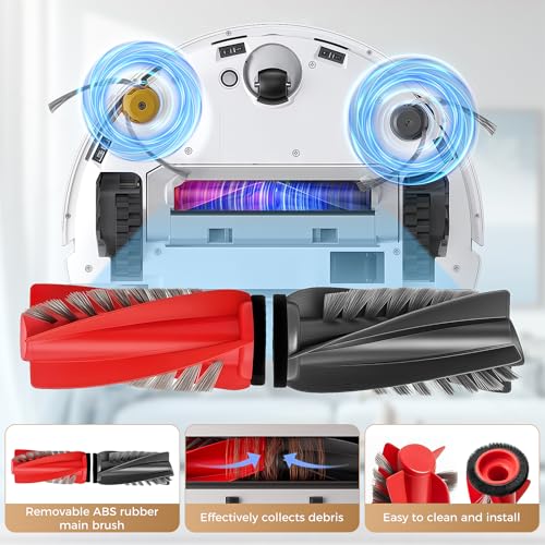 Image of 18 Pack Replacement Accessories Kit Compatible with Roborock Qrevo Curv 2 Flow Robot Vacuum, 2 Main Brush, 4 Dust Bag, 4 Side Brush, 2 Roller Mop Cloth, 4 HEPA Filter, 1 Screwdriver, 1 Cleaning Tool