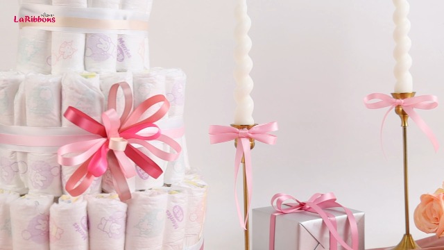 Pink Baby Shower Ribbon - 4/8 Inch Double Face Satin 100 Yards For Party Decorations & Crafts