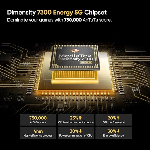 Image of realme 13+ 5G (Victory Gold, 8GB RAM, 128GB Storage) | Dimensity 7300 Energy | 6.67 inch FHD+ AMOLED 120Hz Display | 50MP Sony LYT-600 OIS + 16MP Selfie | 5000mAh | 80W Ultra Charge | Android 15